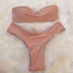 High wasted bandeau bikini. Never worn. Size M